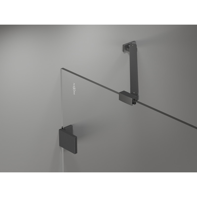 Mexen Lunar cabine de douche pivotante droite 95 x 90 cm, transparent, gris métallisé brossé - 834-095-090-66-00-P