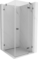 Mexen Lunar cabine de douche pivotante droite 100 x 100 cm, transparent, gris acier brossé - 834-100-100-66-00-P