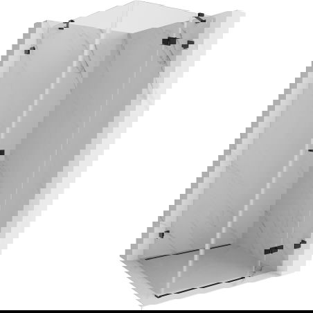 Mexen Lunar cabine de douche pivotante droite 80 x 80 cm, transparent, noire - 834-080-080-70-00-P