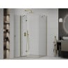 Mexen Roma cabine de douche pivotante 120 x 100 cm, transparente, or - 854-120-100-50-00