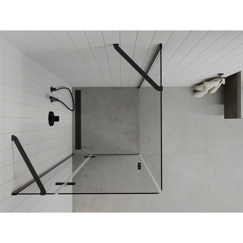 Mexen Roma cabine de douche pivotante 70 x 70 cm, transparente, noire - 854-070-070-70-00