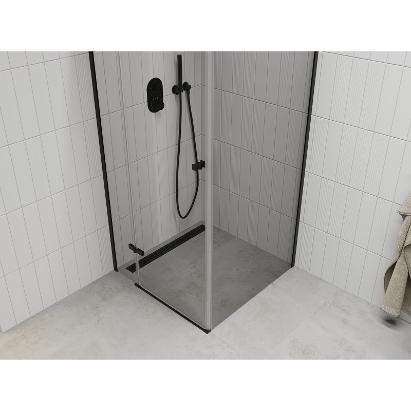 Mexen Roma cabine de douche à charnières 80 x 80 cm, transparente, noire - 854-080-080-70-00