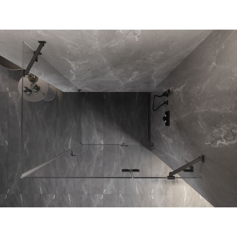 Mexen Lunar cabine de douche pivotante droite 100 x 70 cm, transparent, métal gun - 834-100-070-95-00-P