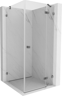 Mexen Lunar cabine de douche pivotante droite 80 x 80 cm, transparent, métal gun - 834-080-080-95-00-P