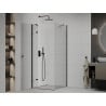 Mexen Roma cabine de douche battante 90 x 90 cm, transparent, noir - 854-090-090-70-00