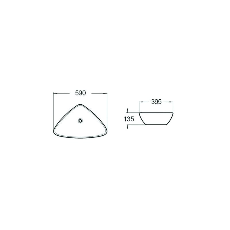 Mexen Bella lavabo à poser 59 x 39 cm, blanc - 21465900