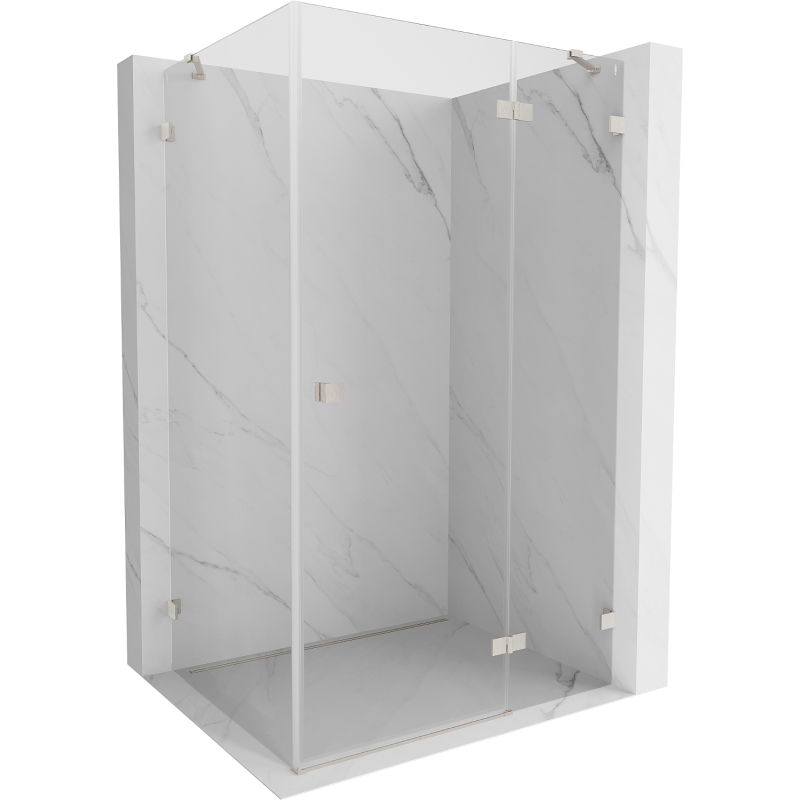 Mexen Lunar cabine de douche pivotante droite 80 x 70 cm, transparent, nickel brossé - 834-080-070-97-00-P