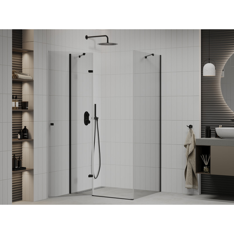 Mexen Roma cabine de douche pivotante 70 x 100 cm, transparente, noire - 854-070-100-70-00