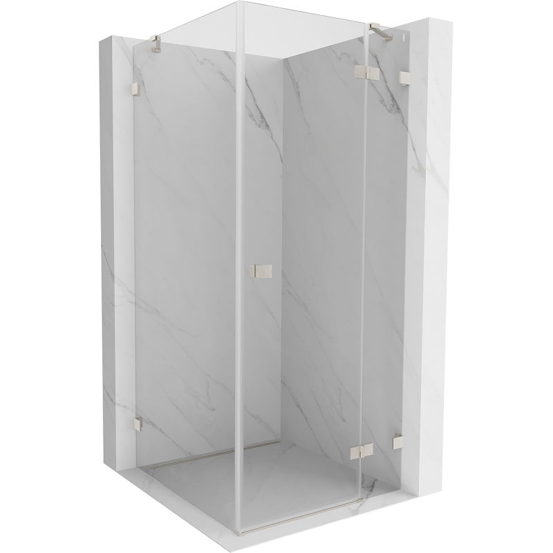 Mexen Lunar cabine de douche pivotante droite 90 x 90 cm, transparent, nickel brossé - 834-090-090-97-00-P