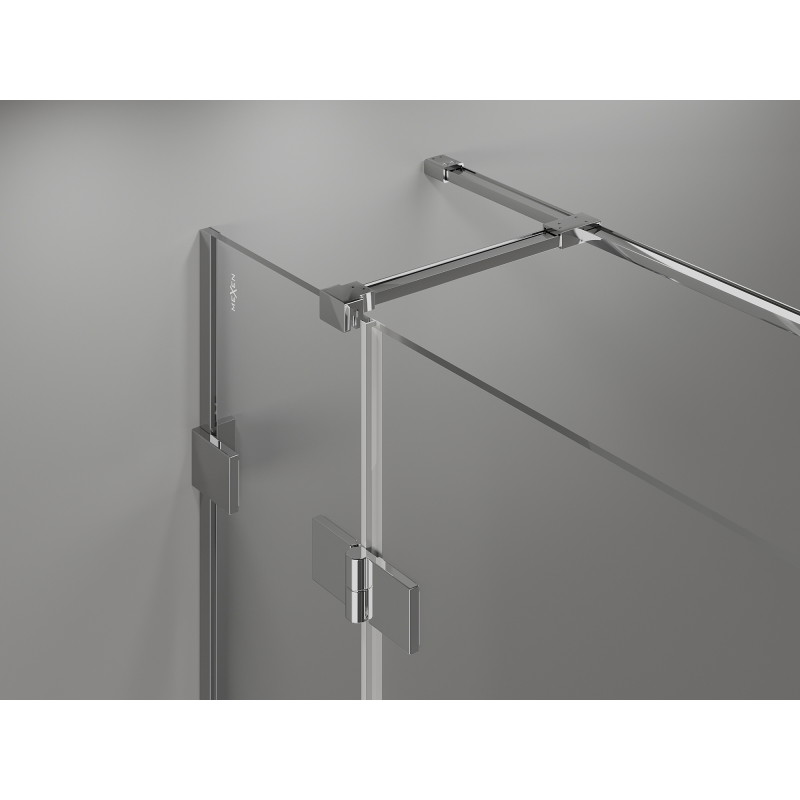 Mexen Lunar T cabine de douche pivotante gauche 125 x 80 cm, transparent, chrome - 834T-125-080-01-00-L
