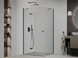 Cabine de douche à charnière Mexen Roma 100 x 80 cm, transparent, noir - 854-100-080-70-00