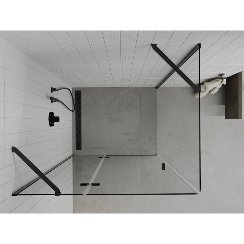 Mexen Roma cabine de douche pivotante 100 x 80 cm, transparente, noire - 854-100-080-70-00