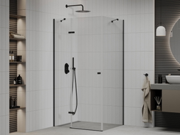 Mexen Roma cabine de douche pivotante 100 x 90 cm, transparente, noire - 854-100-090-70-00