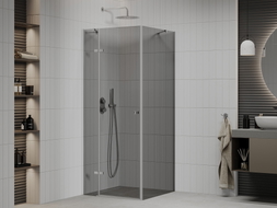 Mexen Roma cabine de douche battante 70 x 70 cm, graphite, chrome - 854-070-070-01-40