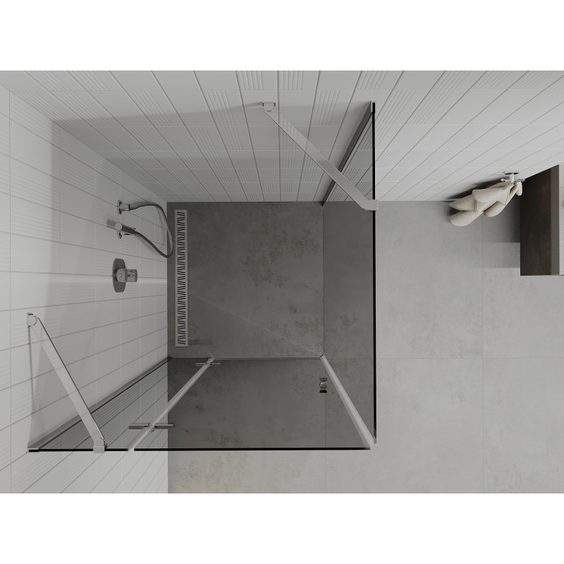 Mexen Roma cabine de douche battante 70 x 70 cm, graphite, chrome - 854-070-070-01-40