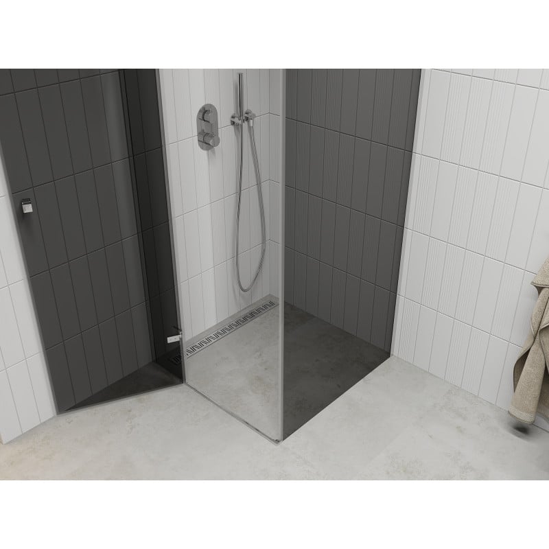 Mexen Roma cabine de douche pivotante 80 x 80 cm, graphite, chrome - 854-080-080-01-40