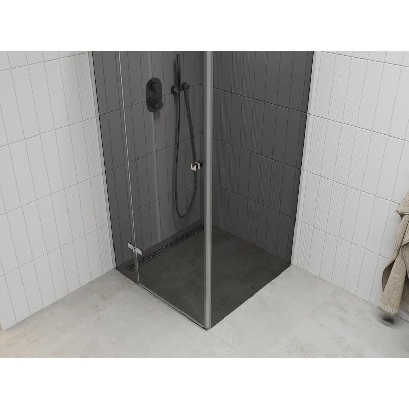 Mexen Roma cabine de douche pivotante 80 x 80 cm, graphite, chrome - 854-080-080-01-40