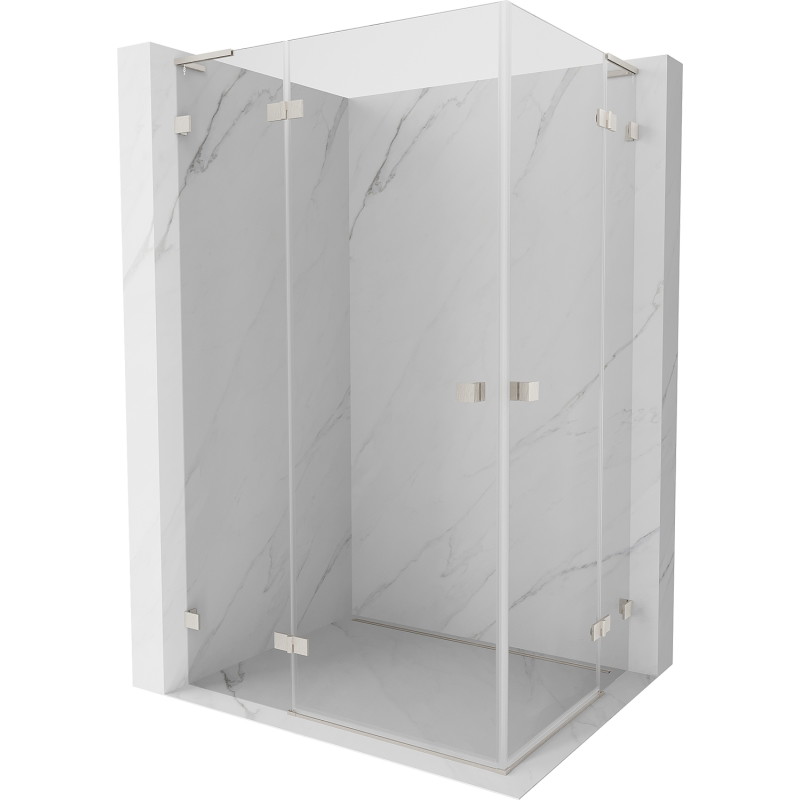 Mexen Lunar L Duo cabine de douche pivotante gauche 120 x 70 cm, transparent, nickel brossé - 834L-120L-070P-97-00