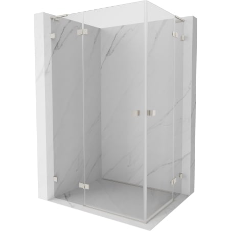 Mexen Lunar L Duo cabine de douche pivotante gauche 120 x 70 cm, transparent, nickel brossé - 834L-120L-070P-97-00
