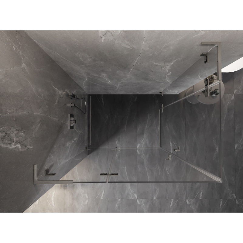 Mexen Lunar L Duo cabine de douche pivotante gauche 120 x 70 cm, transparent, nickel brossé - 834L-120L-070P-97-00