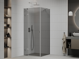 Mexen Roma cabine de douche battante 100 x 100 cm, graphite, chrome - 854-100-100-01-40