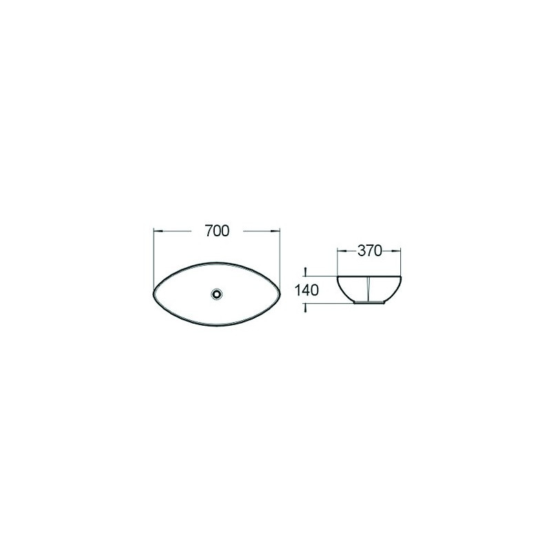 Mexen Ivone lavabo posé sur plan 70 x 37 cm, blanc - 21487000