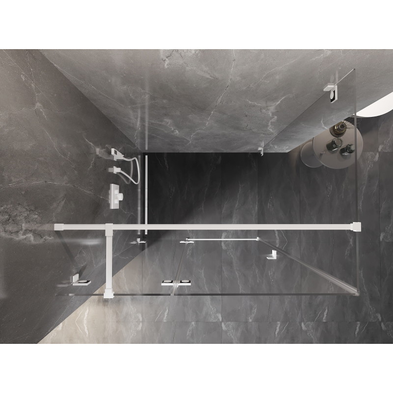 Mexen Lunar T cabine de douche pivotante gauche 110 x 100 cm, transparent, blanc - 834T-110-100-20-00-L