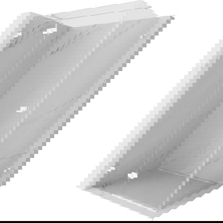 Mexen Lunar T cabine de douche pivotante gauche 135 x 110 cm, transparent, blanc - 834T-135-110-20-00-L