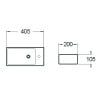 Mexen Inez lavabo autoportant gauche 40 x 20 cm, blanc - 21484000L
