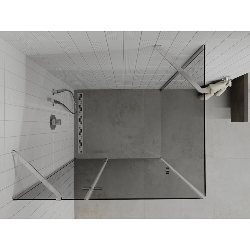 Mexen Roma cabine de douche battante 90 x 80 cm, graphite, chrome - 854-090-080-01-40