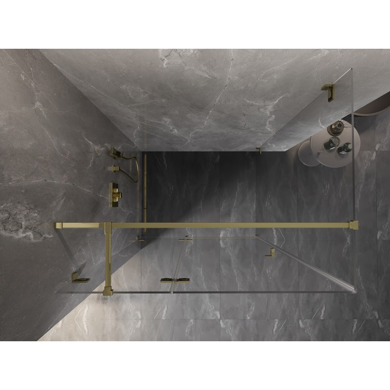 Mexen Lunar T cabine de douche pivotante gauche 110 x 80 cm, transparent, or - 834T-110-080-50-00-L