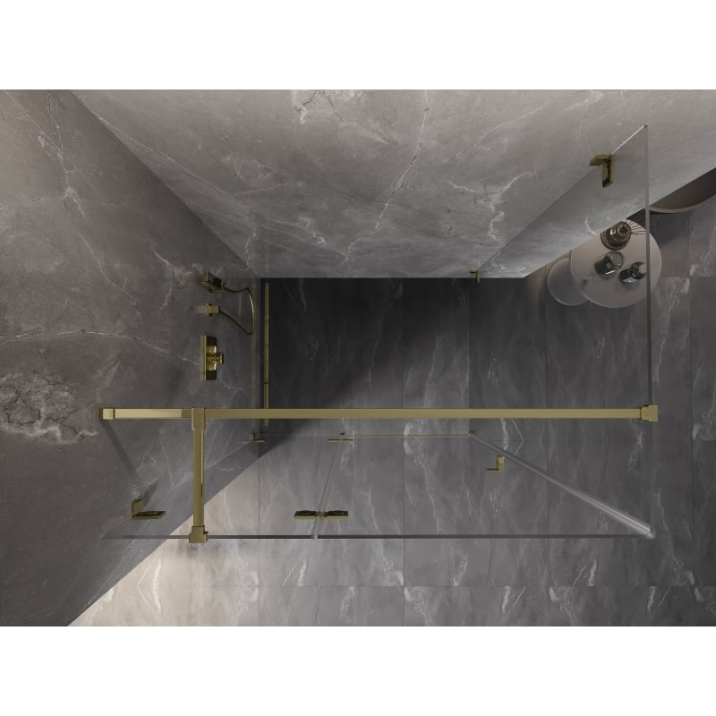 Mexen Lunar T cabine de douche pivotante gauche 110 x 90 cm, transparent, or - 834T-110-090-50-00-L
