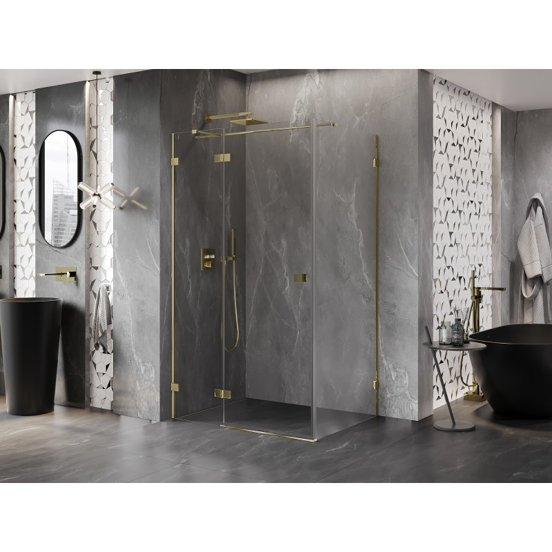 Mexen Lunar T cabine de douche pivotante gauche 115 x 90 cm, transparent, or - 834T-115-090-50-00-L