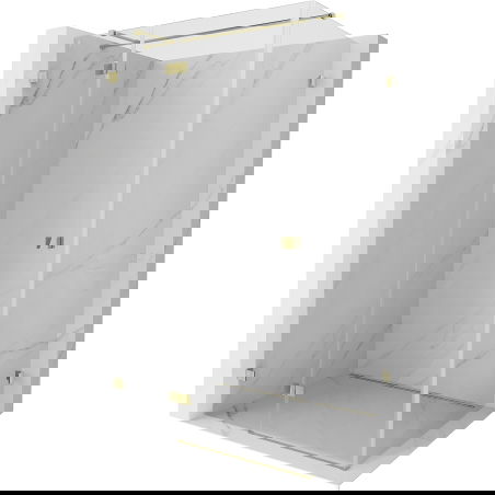 Mexen Lunar T cabine de douche à pivot gauche 130 x 90 cm, transparente, or - 834T-130-090-50-00-L