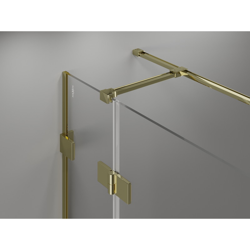 Mexen Lunar T cabine de douche pivotante gauche 115 x 100 cm, transparent, or - 834T-115-100-50-00-L