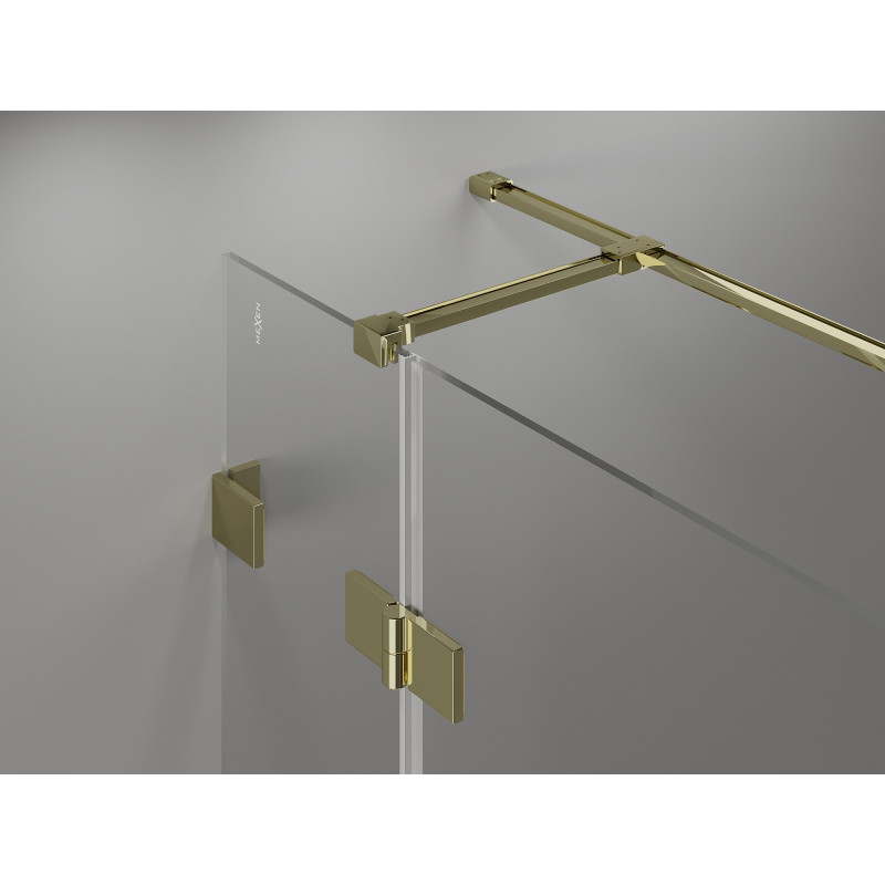 Mexen Lunar T cabine de douche pivotante gauche 125 x 100 cm, transparent, or - 834T-125-100-50-00-L