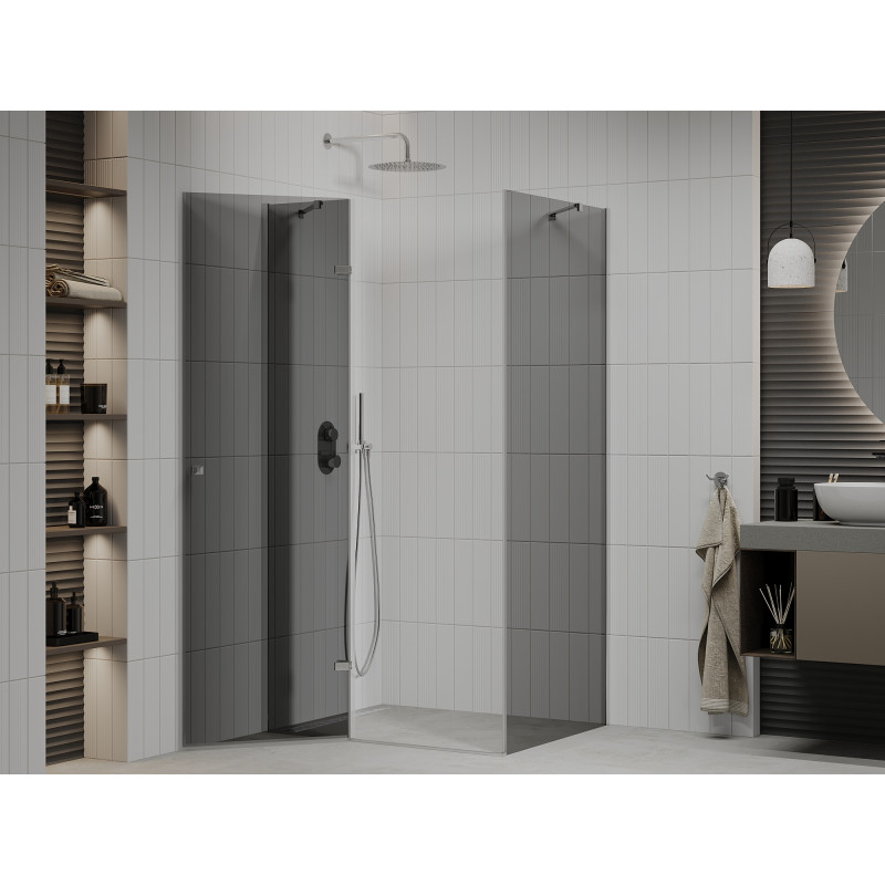 Mexen Roma cabine de douche pivotante 100 x 90 cm, graphite, chrome - 854-100-090-01-40