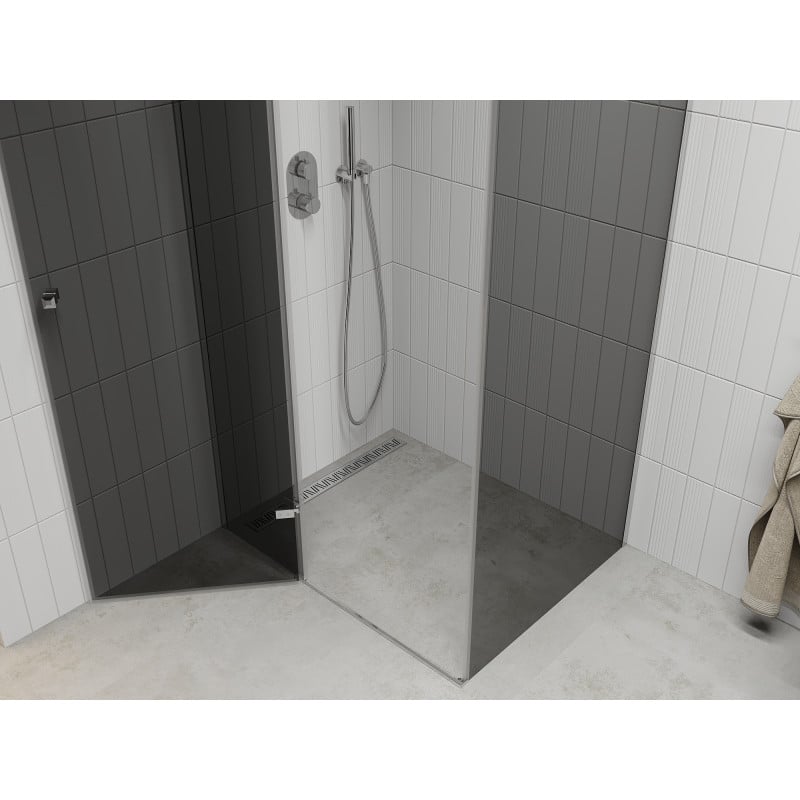 Mexen Roma cabine de douche battante 120 x 80 cm, graphite, chrome - 854-120-080-01-40
