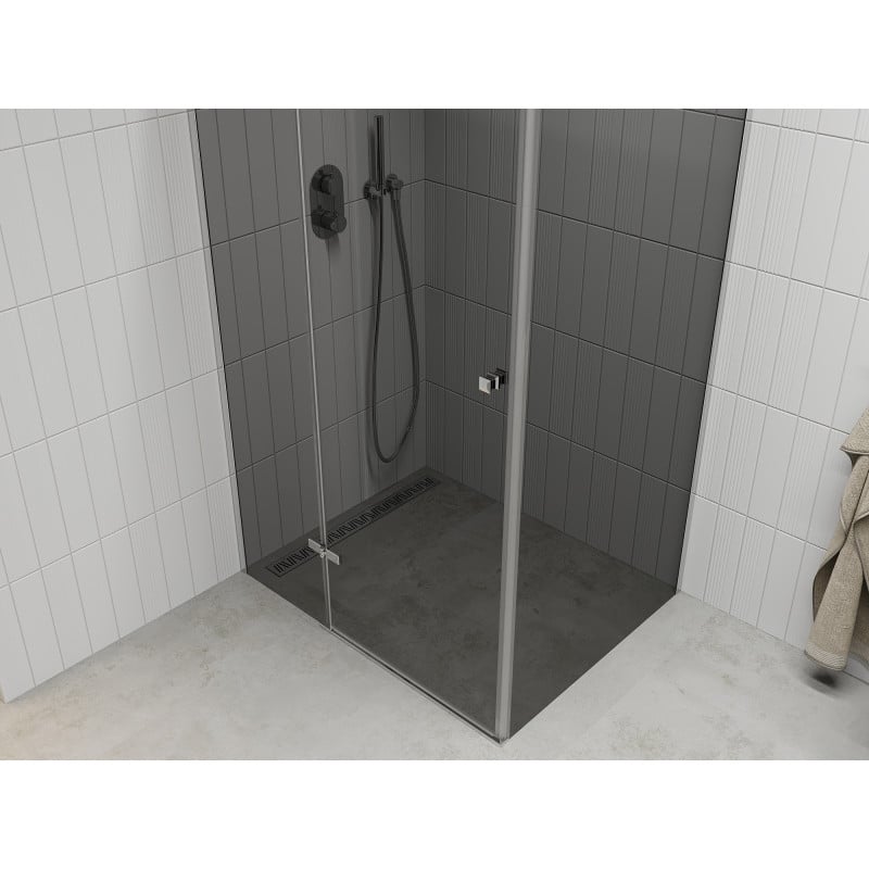 Mexen Roma cabine de douche pivotante 120 x 90 cm, graphite, chrome - 854-120-090-01-40