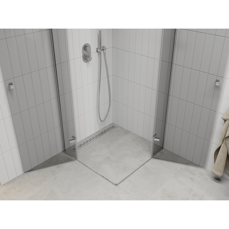 Mexen Roma Duo cabine de douche pivotante 90 x 90 cm, transparent, chrom - 854-090-090-02-00