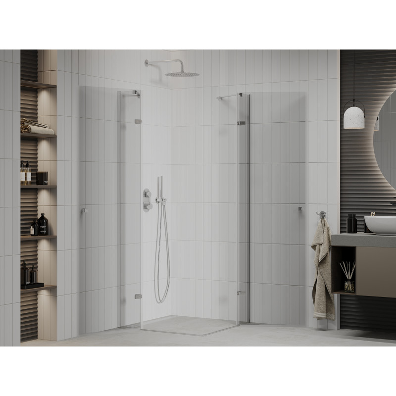 Mexen Roma Duo cabine de douche pivotante 90 x 90 cm, transparent, chrom - 854-090-090-02-00