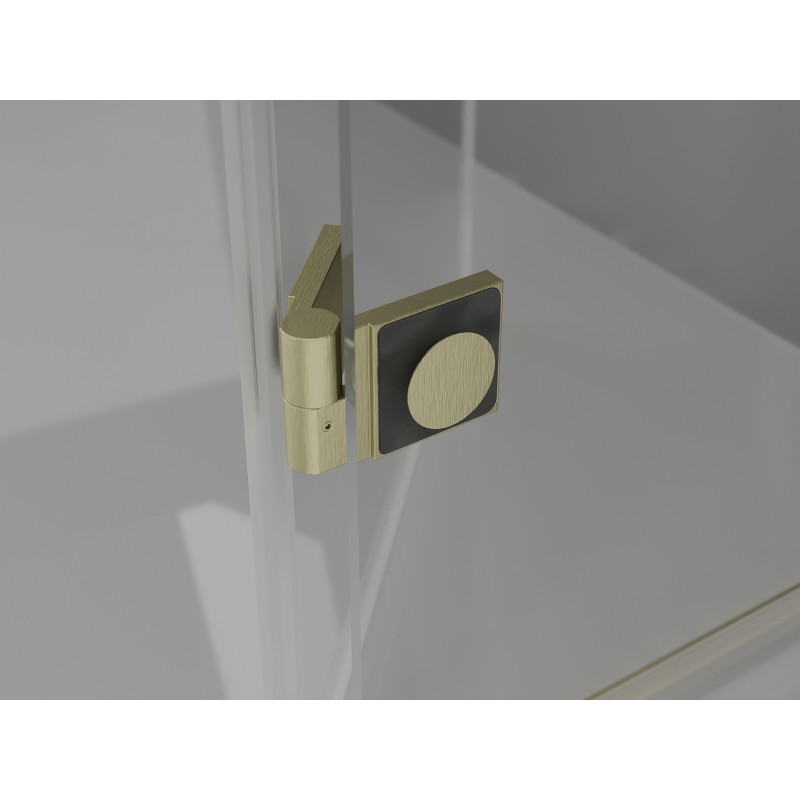 Mexen Lunar T cabine de douche pivotante gauche 125 x 120 cm, transparent, or brossé - 834T-125-120-55-00-L