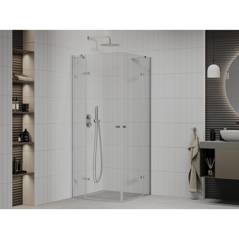 Mexen Roma Duo cabine de douche pivotante 90 x 90 cm, transparent, chrom - 854-090-090-02-00