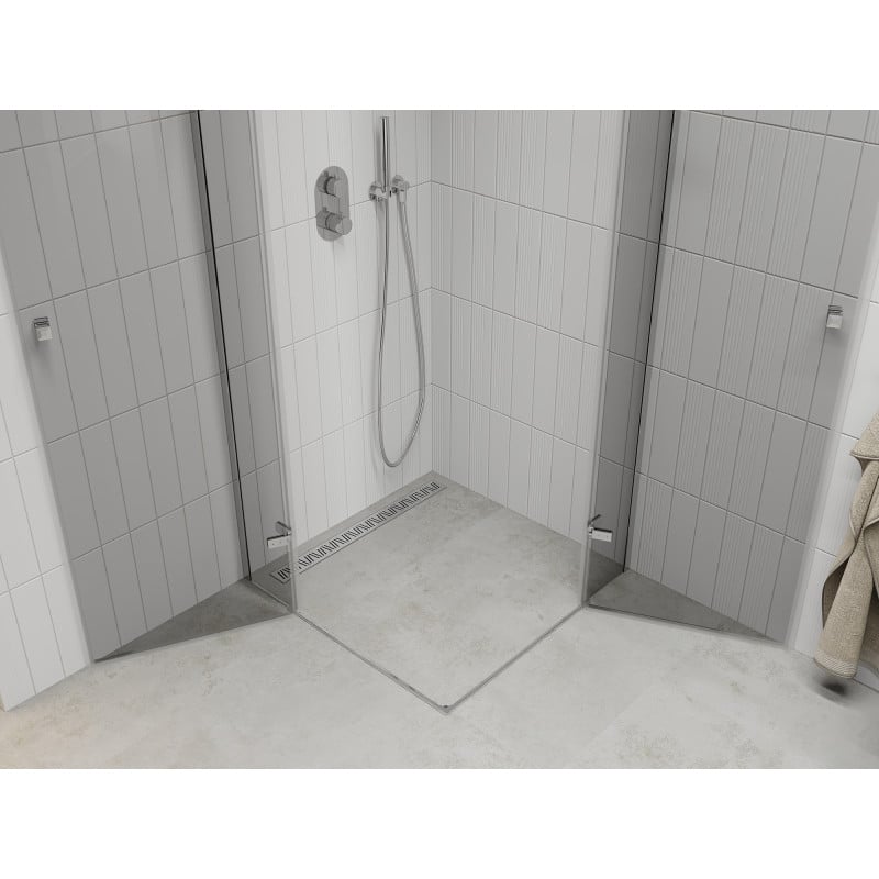 Mexen Roma Duo cabine de douche pivotante 100 x 100 cm, transparent, chrome - 854-100-100-02-00