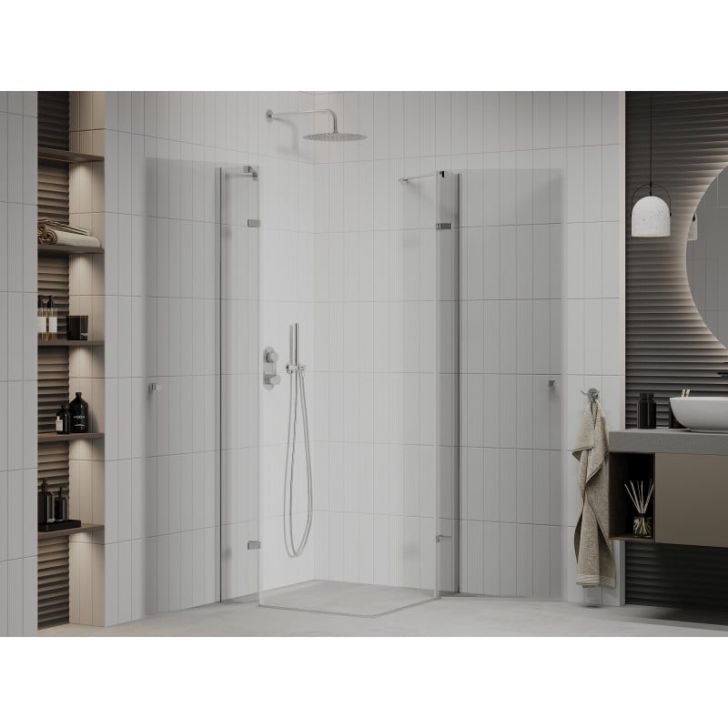 Mexen Roma Duo cabine de douche pivotante 70 x 70 cm, transparent, chrome - 854-070-070-02-00