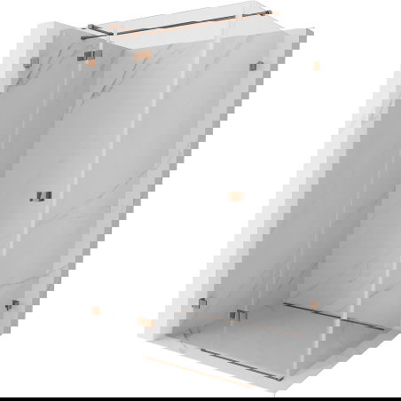 Mexen Lunar T cabine de douche pivotante gauche 135 x 100 cm, transparent, or rose - 834T-135-100-60-00-L