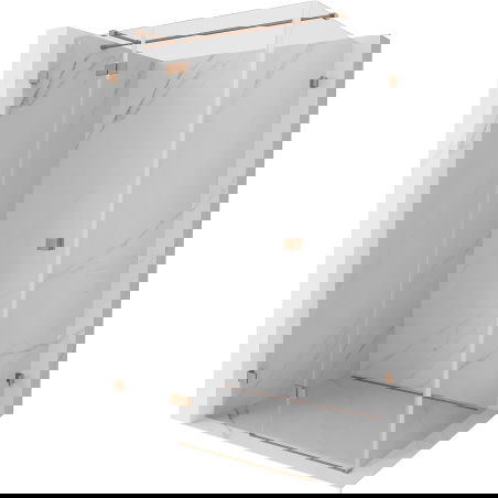 Mexen Lunar T cabine de douche pivotante gauche 140 x 80 cm, transparent, cuivre brossé - 834T-140-080-65-00-L