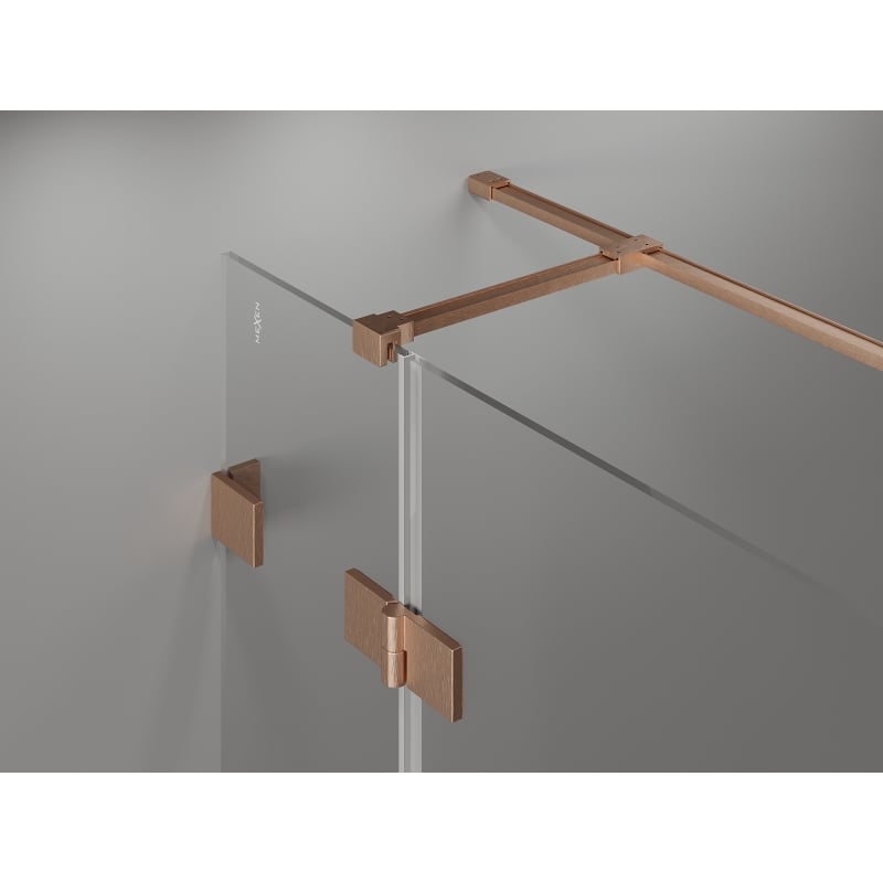 Mexen Lunar T cabine de douche pivotante gauche 140 x 90 cm, transparent, cuivre brossé - 834T-140-090-65-00-L