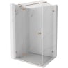Mexen Lunar T cabine de douche à porte battante gauche 120 x 110 cm, transparent, cuivre brossé - 834T-120-110-65-00-L