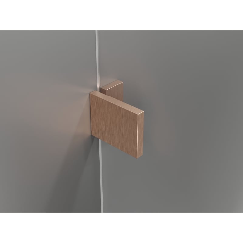 Mexen Lunar T cabine de douche à porte battante gauche 120 x 110 cm, transparent, cuivre brossé - 834T-120-110-65-00-L